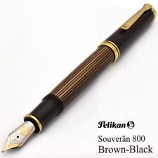 Pelikan Souveran M800 Brown Black Fountain Pen Special Edition NEW 18K nib　Japan picture