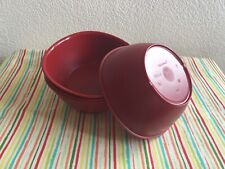 Tupperware Legacy Cereal Bowls Set of 4 Large 3 Cups Red New  picture