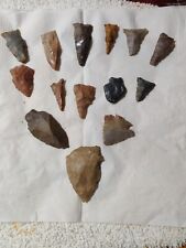 Indian Arrowheads Artifacts 14 Authentic Bird Points, Madison Style, ArrowPoints picture