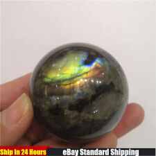50mm Natural Labradorite Stone Sphere Quartz Crystal Fengshui Ball Healing Reiki picture