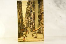 Antique Napoli City Street Market Postcard, Pallonetto Santa Lucia picture