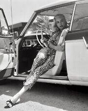 Jean Carmen 1950's Risque Busty Leopard Print Jumpsuit Pin up in car 8x10 Photo picture