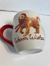St. Nicholas Square Large Mug Christmas Golden Retriever Warm Wishes Dog Scarf picture