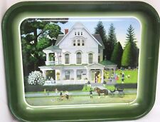 Vintage 2000 Martha Leone Metal Tray Summer On The Porch Victorian Scene picture
