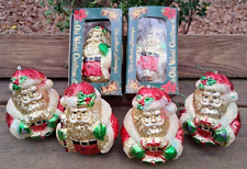 The Merck Family's Old World Christmas  2001 Shiny Fat Santa's Lot of 6 - READ picture