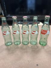 5 1993 Coca Cola Classic Christmas Holiday Classic Glass Bottles picture
