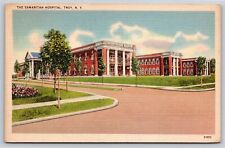 Troy New York~Samaritan Hospital On T Intersection~Vintage Linen Postcard picture
