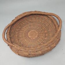 Antique Woodlands Pine Needle Basket with Handles 12