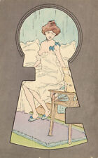 PC ARTIST SIGNED, MORIN, ART NOUVEAU, RISK, LADY, Vintage Postcard (b52167) picture