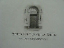 orig 1940s Printing example Photogravure Letterhead: WHITERBURY SAVINGS BANK #2 picture