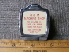 TAFT CA. - H & M MACHINE SHOP Vintage Frig Magnet - Magnetic Paper Clip Binder picture