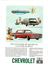 1961 Print Ad Chevrolet Impala Convertible Parkwood 9-Passenger Station Wagon picture