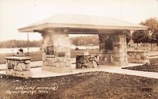 RPPC Harbor Springs MI Michigan Zorn Park Military Army Memorial Vtg Postcard Y6 picture