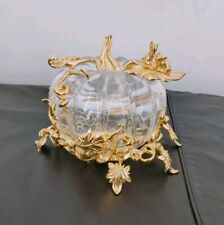 Franklin Mint Disney Cinderella Austrian Crystal Magic Pumpkin 24k Brushed Gold picture