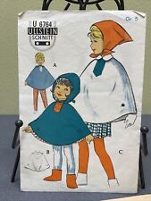 UNCUT Vintage German 1960’s Ullstein Schnitt Pattern U 6764 Child Size 5 Poncho picture