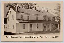 RPPC Laughlintown PA Pennsylvania Old Compass Inn Built in 1799 Postcard F12 picture