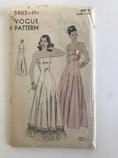 Vogue Vtg Sewing Pattern 5902 1950s Evening Dress Slip Sz 12 Bust 30 Hip 33 picture