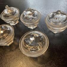 5 Antique Cut Glass Small Bowls Lid picture