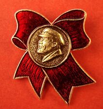 Soviet Russian LENIN Portrait & Red Bow Communist Pin Badge ORIGINAL USSR issue picture