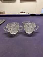 VTG Hand Cut Crystal SAW TOOTH Creamer, Sugar Bowl. picture