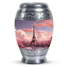 Human Urn Eiffel Tower Cherry Blossom View (10 Inch) Large Urn picture