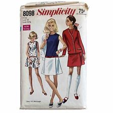 Simplicity 8098 MCM Skort Dress Unlined Jacket Pleated Size 10 Bust 32.5 picture