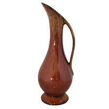Vintage Brown Drip Glazed Pitcher Vase Has Chip in Spout Can be Seen in Photos picture