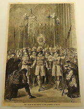 1879 magazine engraving ~ DANCE OF THE SIXTEEN ~ Cathedral of Seville ~ SPAIN picture