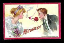 c1909 Tucks #174 Halloween Postcard Man & Lady Bobbing For Apples Embossed picture