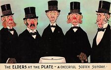 Postcard The Elders At The Plate - A Cheerful Scotch Sunday picture