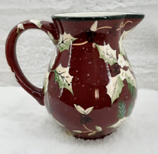2003 Earthenware Lang Holiday Bounty Pitcher by Susan Winget picture