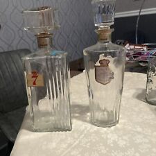 2 Vintage Seagram's Seven Crown Whisky Decanter Bottles Empty picture