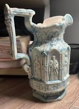 Vintage Charles Meigh Reproduction Apostle Pitcher Blue Glazed Ceramic Jug picture