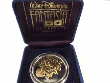 1990 Fantasia Golden 50th Anniversary Disney | 1Oz Proof Fine .999 Silver w/BOX picture