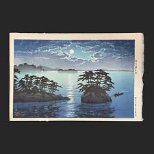 Kawase Hasui Japanese Woodblock Print “Moonrise at Futago Island, Matsushima” picture