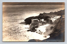 RPPC Unknown Rocky Ocean Coast Beach Real Photo Postcard picture