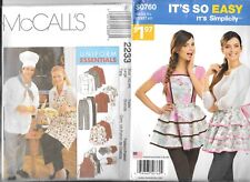 2 UNCUT Apron Sewing Patterns McCall's 2233 and simplicity It's so easy S0760 picture