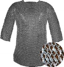 chainmail 9 mm round riveted hubergion half sleeve Shirt medium size shirt picture