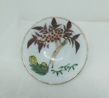 ANTIQ Uniq Japanese Porcelain Miniature Bowl 1900-1930S. Gold Accent. H.P. picture