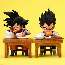 2PCS Anime Dragon Ball Z Son Goku & Vegeta Eating For Battle Figure Collectibles picture