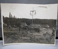 Vintage Photo 1962 BSA Boy Scout Newfoundland Canada 8x10 Camporee Salute Flag picture