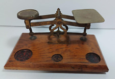Vtg Antique Brass Postal Scale Made In England Warranted Accurate No Weights picture