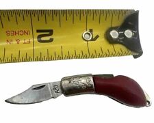 small folding knife miniature Holder Key Stainless Steel good condition {P} picture