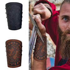 Viking Bracers Medieval Leather Bracers Arm Armor Gauntlet Wristband Arm Guards picture