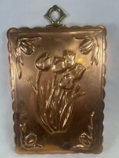 Vintage Copper Tin Lined Kitchen Tulip Mold Decor Scalloped 13” picture
