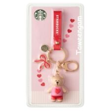 Starbucks Valentine Gif Keychain Limited2024 Bearista Bear Heart Ribbon Cute 1Pc picture