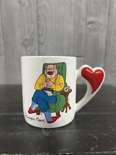 Vintage Father's Day The Love Mug 40 Yrs  1984 Grandpa Bear Heart Shaped Handle picture