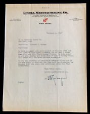 1947 Letterhead Erie Pennsylvania Lovell Manufacturing Co #b9 picture