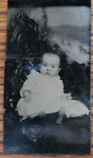 1882 TINTYPE Photo Named Baby Infant Child CONSTANCE NORMAN SPOFFORD 1882-1914  picture