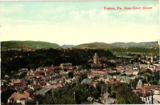 Easton PA Aerial View from Court House Divided Postcard c1909 picture